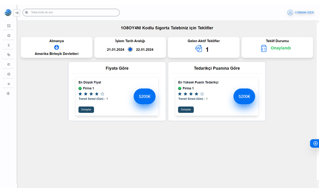 Easylogi teklif görüntüleme ekranı